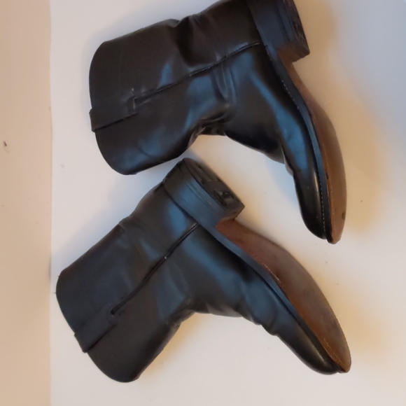 Justin black leather cowboy boots-sz 5B - Picture 1 of 7